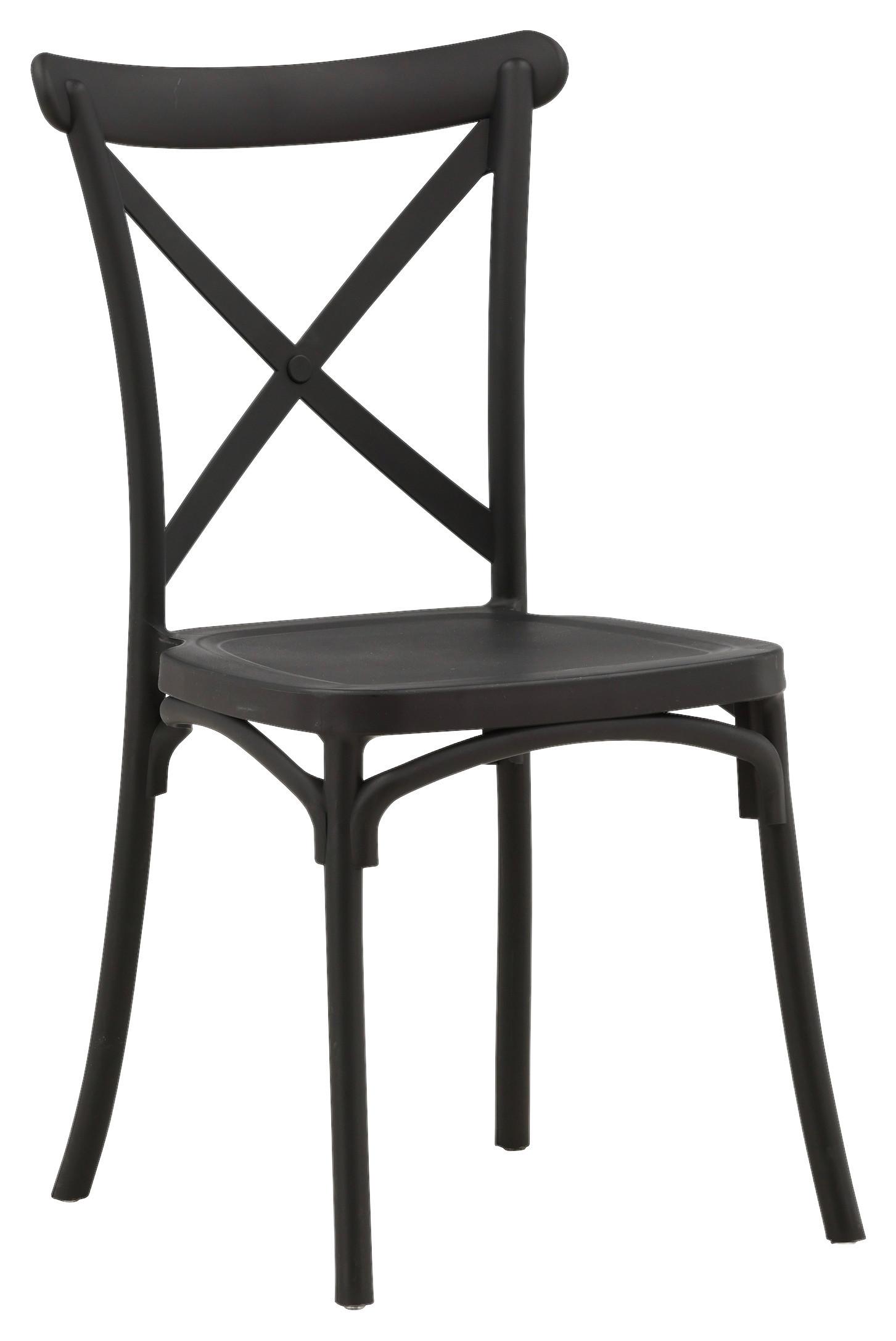 Stuhl-Set Crosett - Schwarz, Design, Kunststoff (52/90/55cm) - Livetastic
