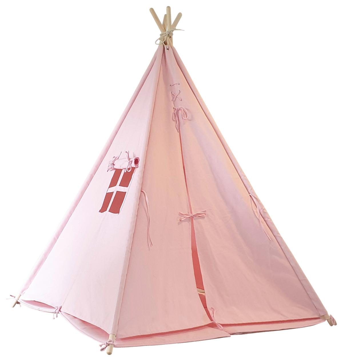 Spielzelt S052.101.02 - Rosa, KONVENTIONELL, Holz/Textil (120/160/120cm) - Ambia Garden