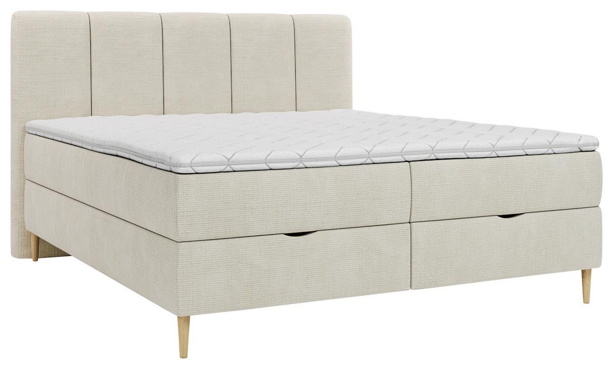 Boxbett Bari Beige, Lf: ca. 180x200cm - Beige/Buchefarben, MODERN, Holz/Holzwerkstoff (180/200cm) - MID.YOU