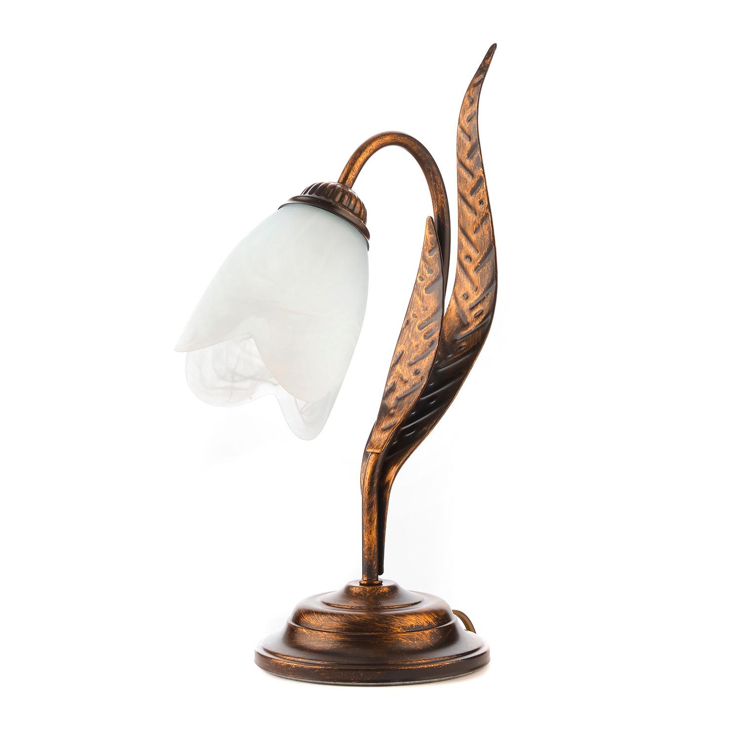 Tischleuchte 4240/L - Bronzefarben, KONVENTIONELL, Glas/Metall (25/38cm)