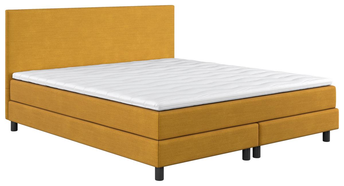 Boxbett mit Topper Andorra 180x200 cm Gelb - Gelb/Schwarz, MODERN, Holzwerkstoff/Textil (180/200cm) - MID.YOU