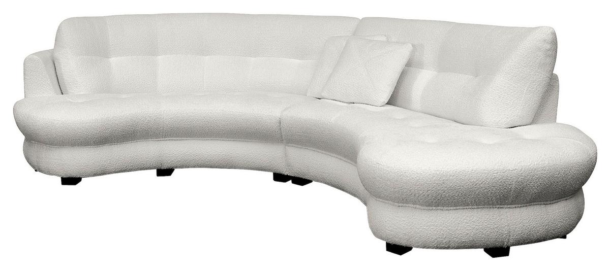 Ecksofa Bretania Hellgrau S: 300x113 cm - Hellgrau/Schwarz, Design, Textil (300/113cm) - Livetastic