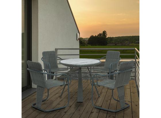 Záhradný Set Christina - šedá, Moderní, kov/umělá hmota - Modern Living Záhradný Set Christina - šedá, Moderní, kov/umělá hmota - Modern Living