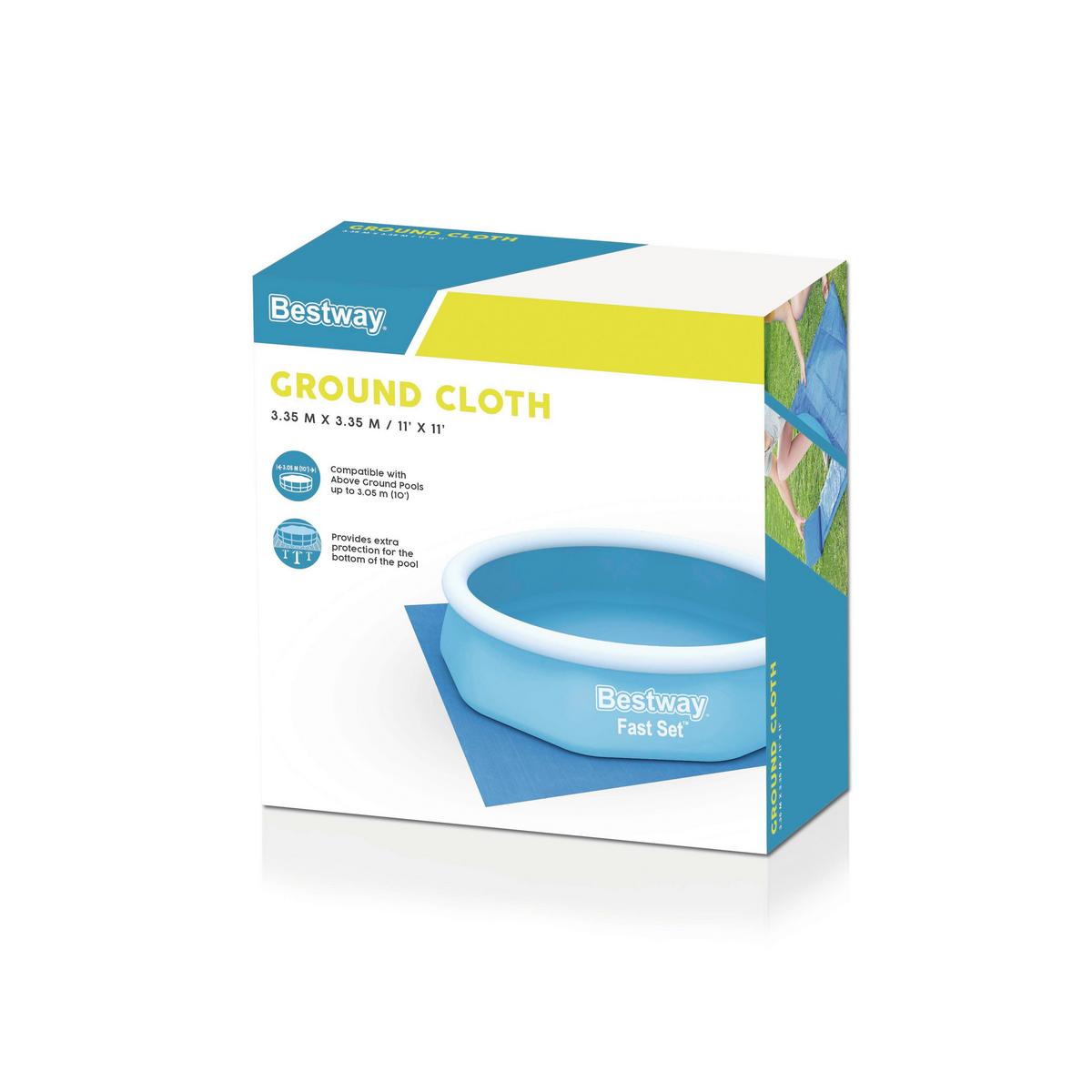 Pvc Medence Alátét Fólia Bestway Kb.335/335cm - sötétkék/sárga, Basics, műanyag (335/335cm)