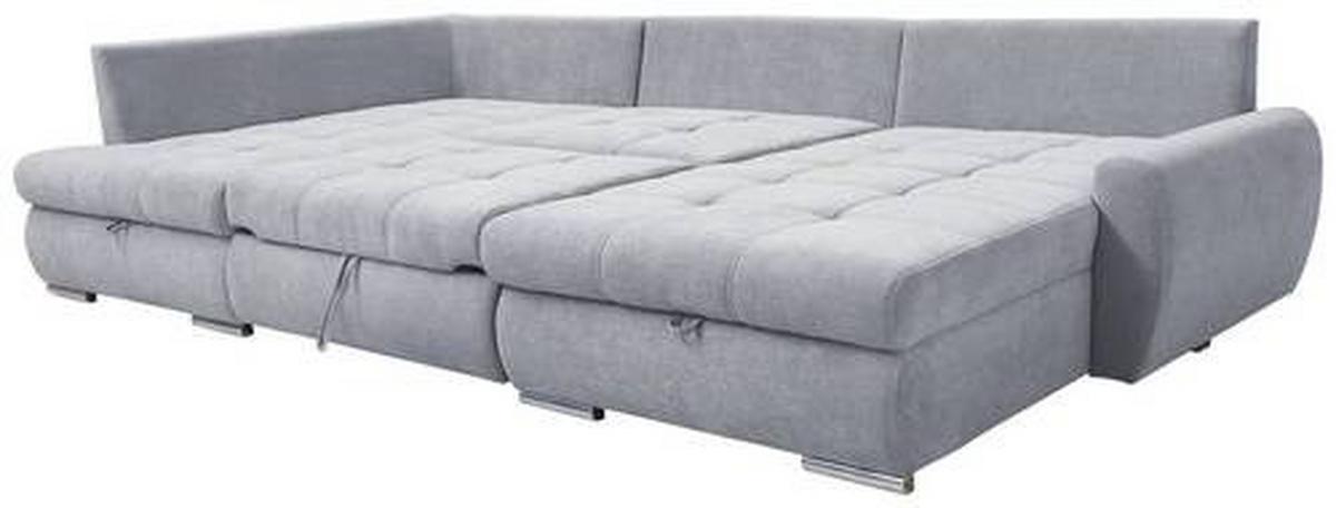 Ecksofa Canion - Chromfarben/Hellgrau, Design, Textil (173/322/174cm) - Livetastic