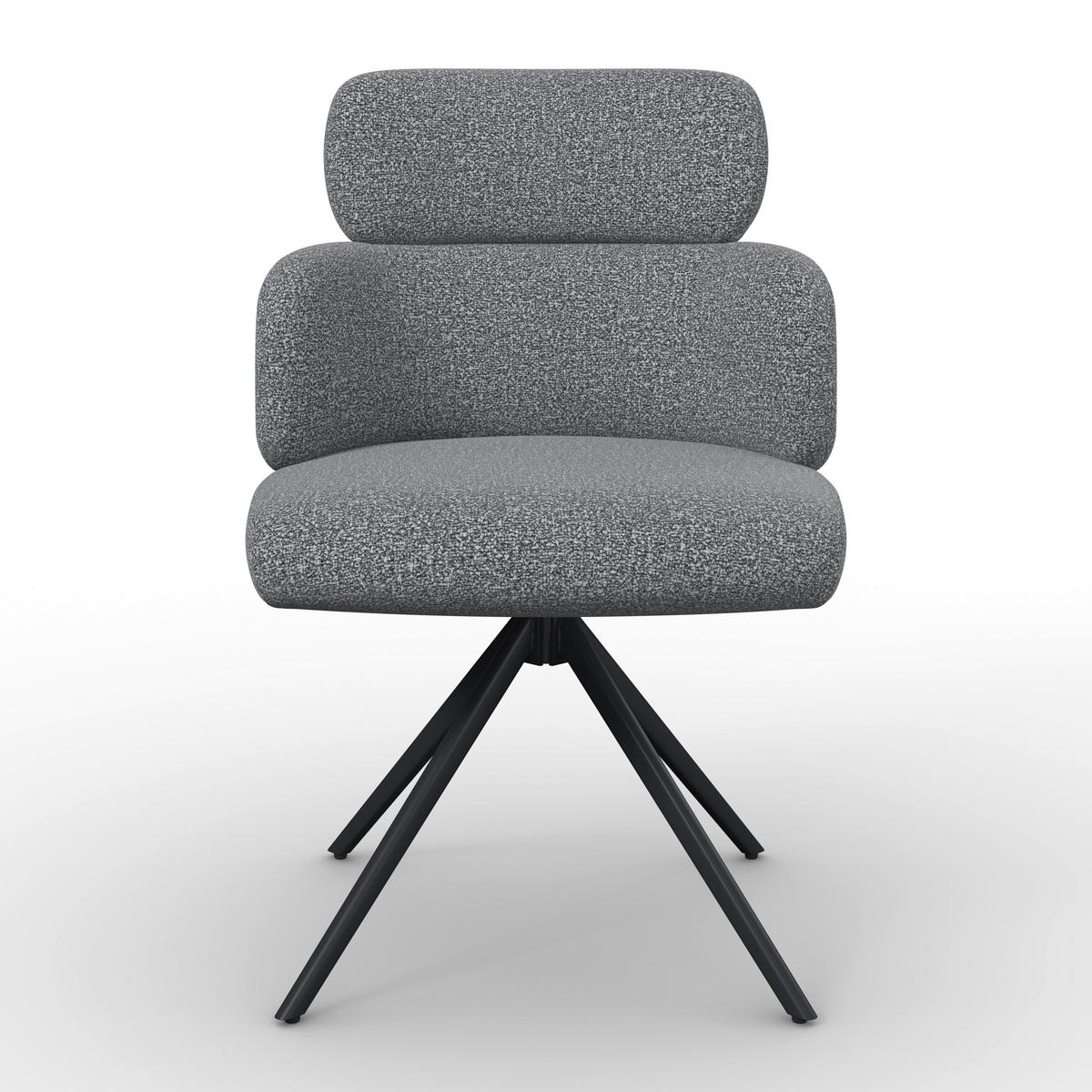 STOLIČKA S PODRÚČKAMI KARO - čierna/sivá, Modern, kov/textil (58/88/65cm) - Bessagi Home