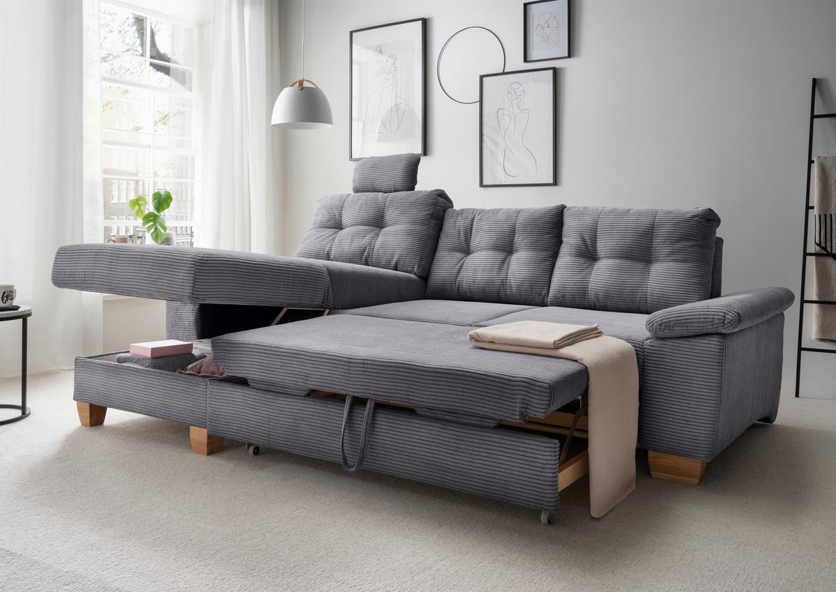 Ecksofa Brizzini, Grau S: 176x270 Cm - Naturfarben/Grau, MODERN, Textil (176/270cm) - Livetastic