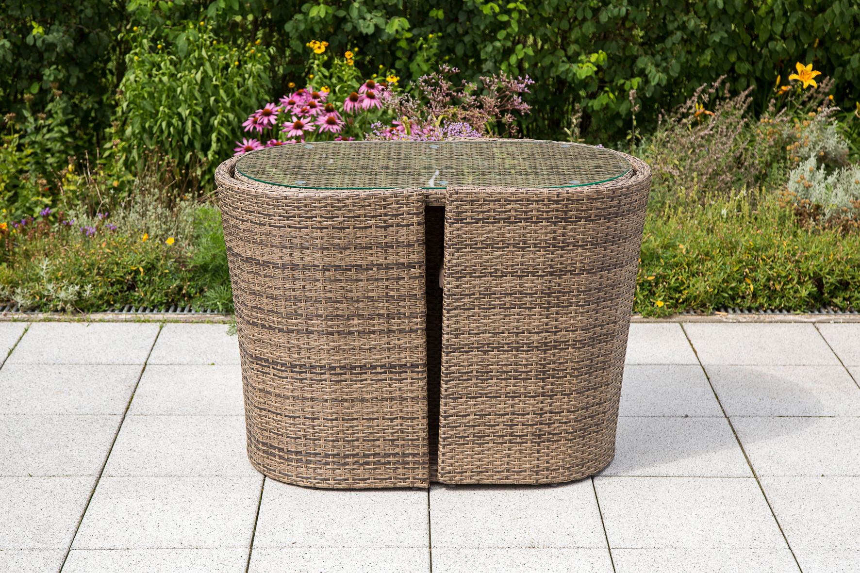 Gartenset Ancona - Naturfarben, MODERN, Kunststoff/Textil - Gardenson