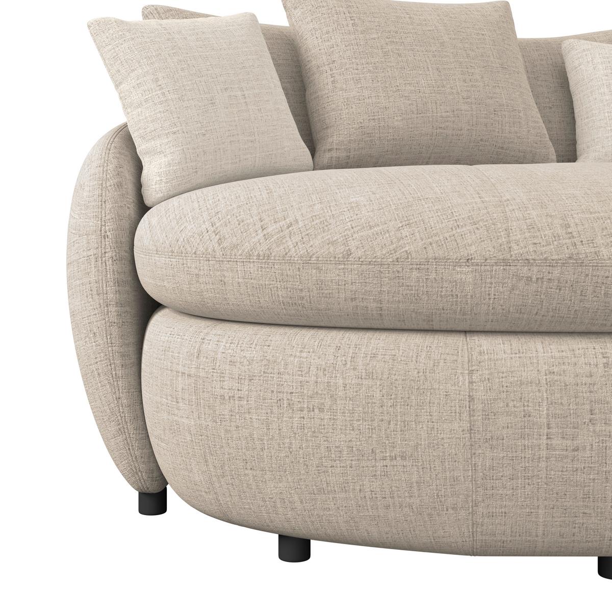 Megasofa Aruba 2 mit Kissen B: 238cm, Greige Chenille - Greige/Creme, Trend, Textil (238/80/140cm) - Luca Bessoni