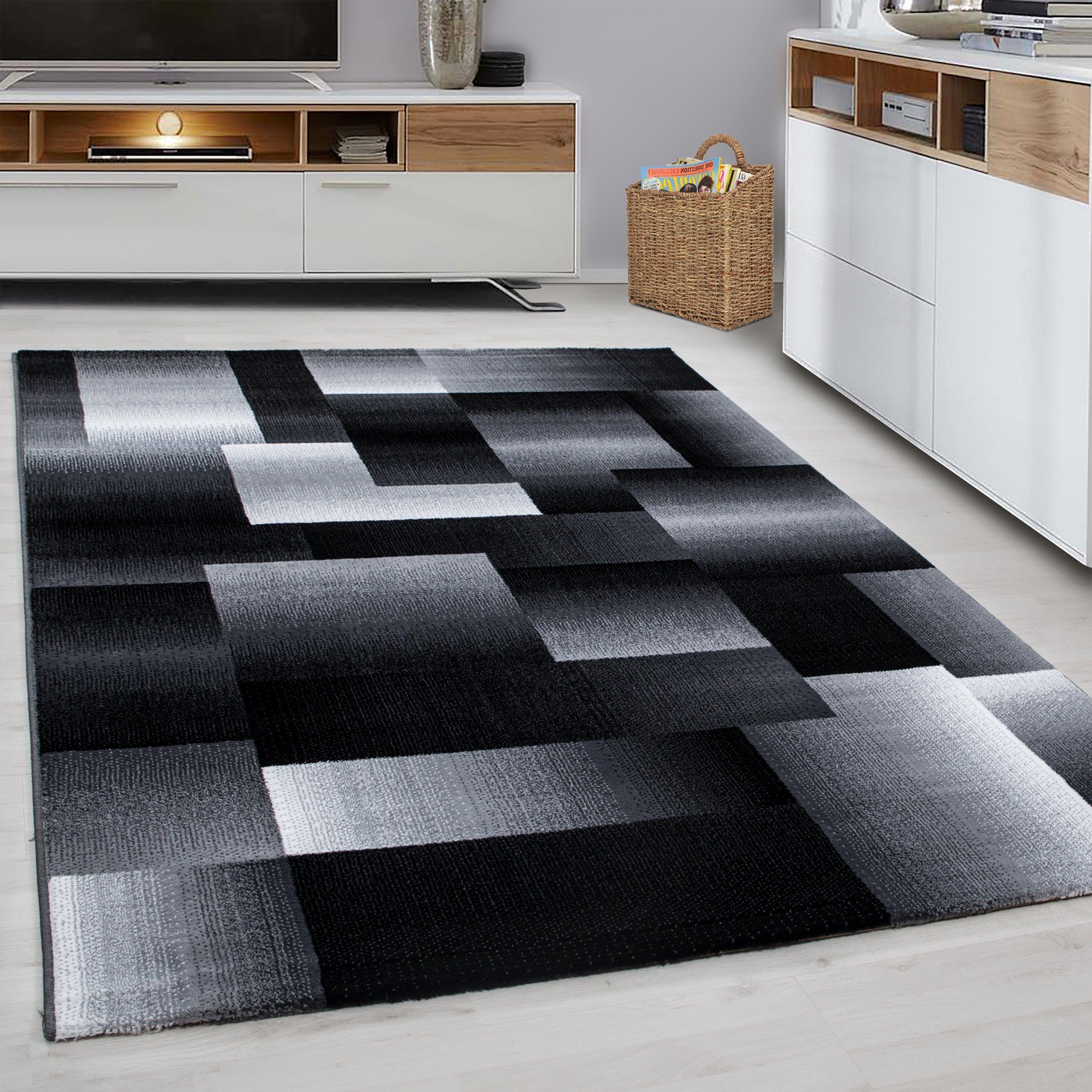 Teppich Läufer Schwarz Miami 80x300 cm - Schwarz, Trend, Textil (80/300cm)