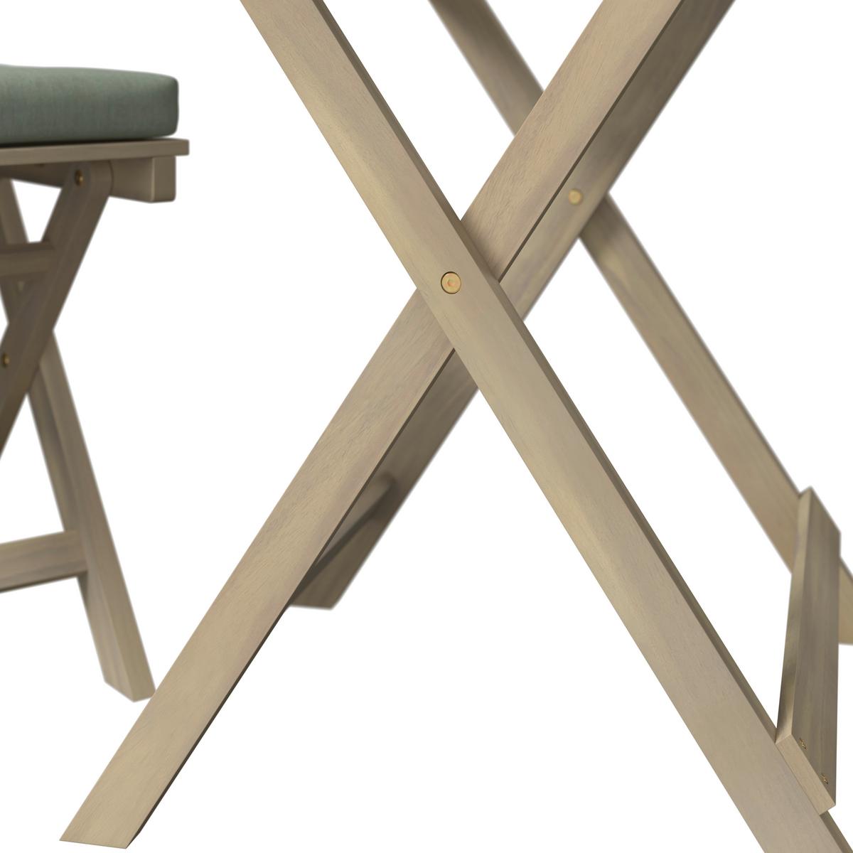 Balkonset Vilnius - Grau/Akaziefarben, MODERN, Holz/Kunststoff (58/71,5/58cm) - Beldano