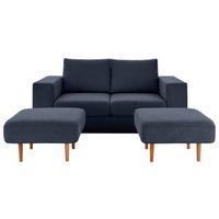 3-sitzer-sofa Looks V-2 - Eichefarben/Dunkelblau, Design, Textil (212/96/107cm) - LOOKS by W.Joop