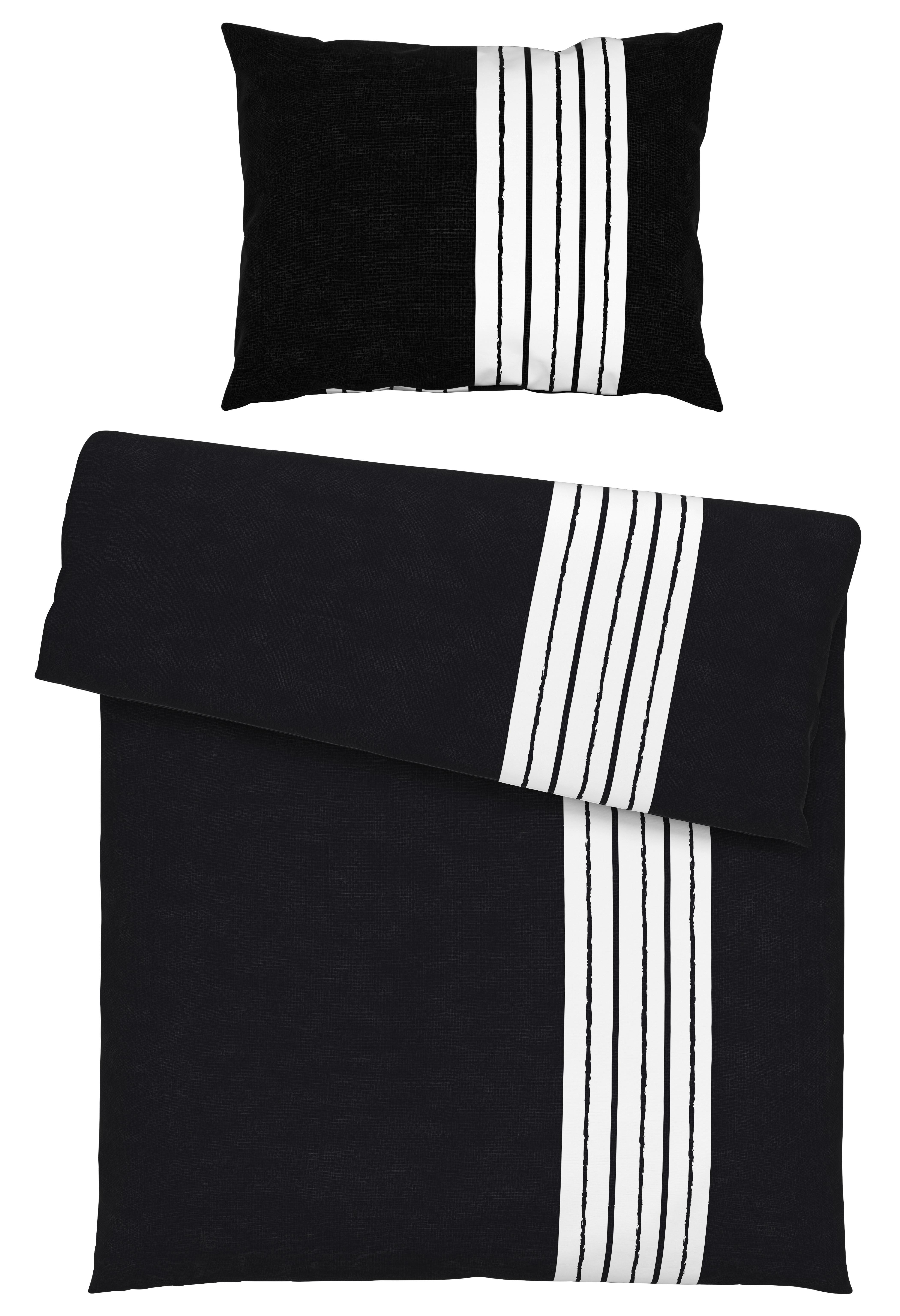 Povlečení Stripes, 140/200cm, Černá - černá, Moderní, textil (140/200cm) - Modern Living