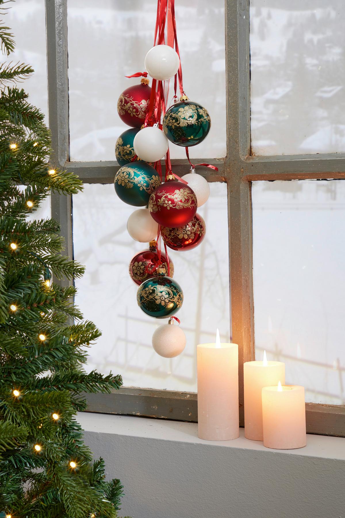 Karácsonyfa Gömbszett Seda 28 Részes - barna/fehér, Konventionell, műanyag/karton (6cm) - Luca Bessoni