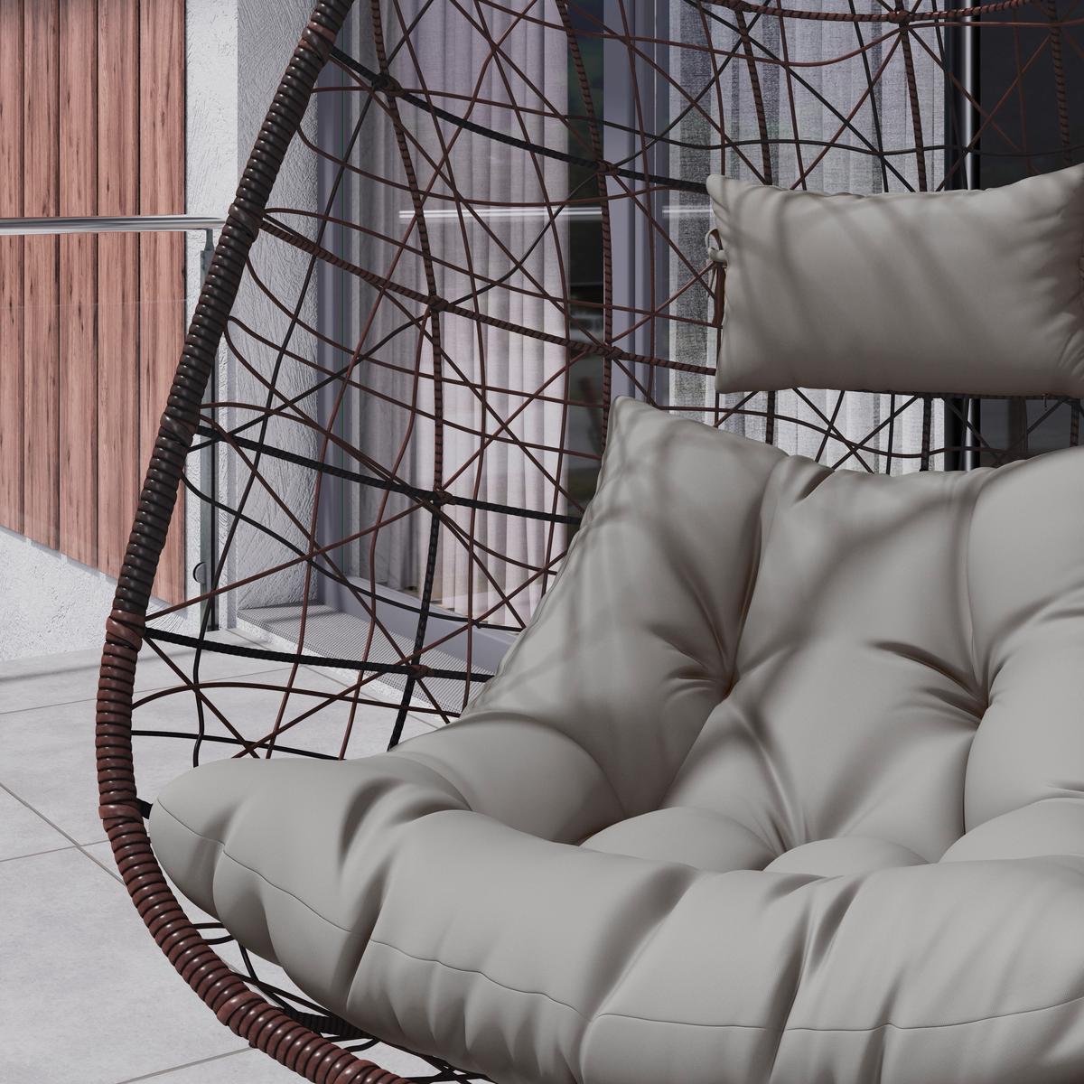 ZÁVĚSNÉ KŘESLO KRETA - černá/světle šedá, Basics, kov/textil (95/195/95cm) - Mömax