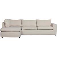 Ecksofa Thomas Naturfarben S:197x283cm - Schwarz/Naturfarben, Design, Textil (197/283cm) - Livetastic