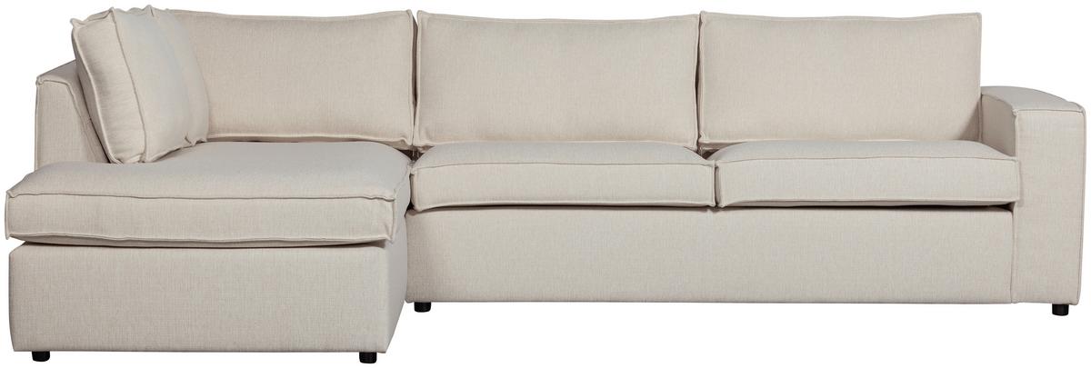 Ecksofa Thomas Naturfarben S:197x283cm - Schwarz/Naturfarben, Design, Textil (197/283cm) - Livetastic