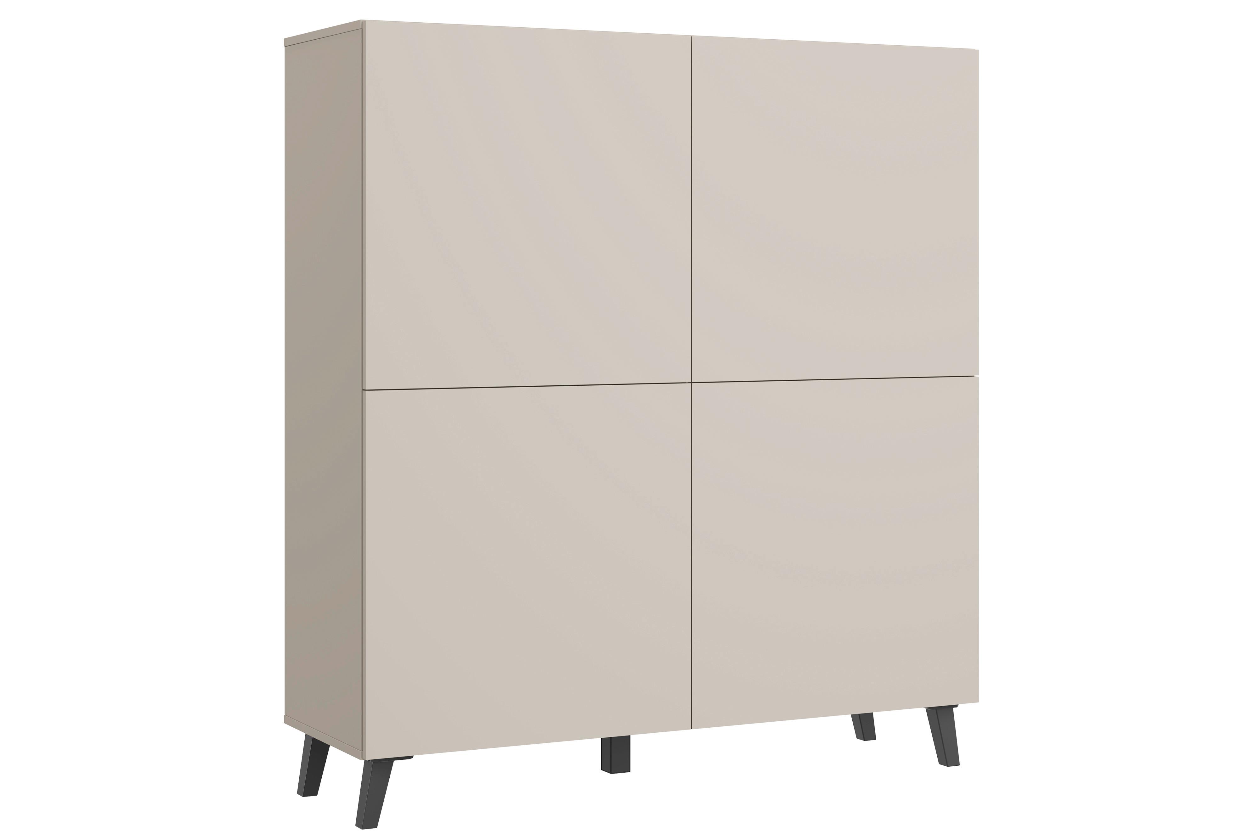 Highboard Phuket 120 Beige, Kaschmir B: 120 Cm - Kaschmir/Beige, Design, Holzwerkstoff (120/128/39cm) - Livetastic
