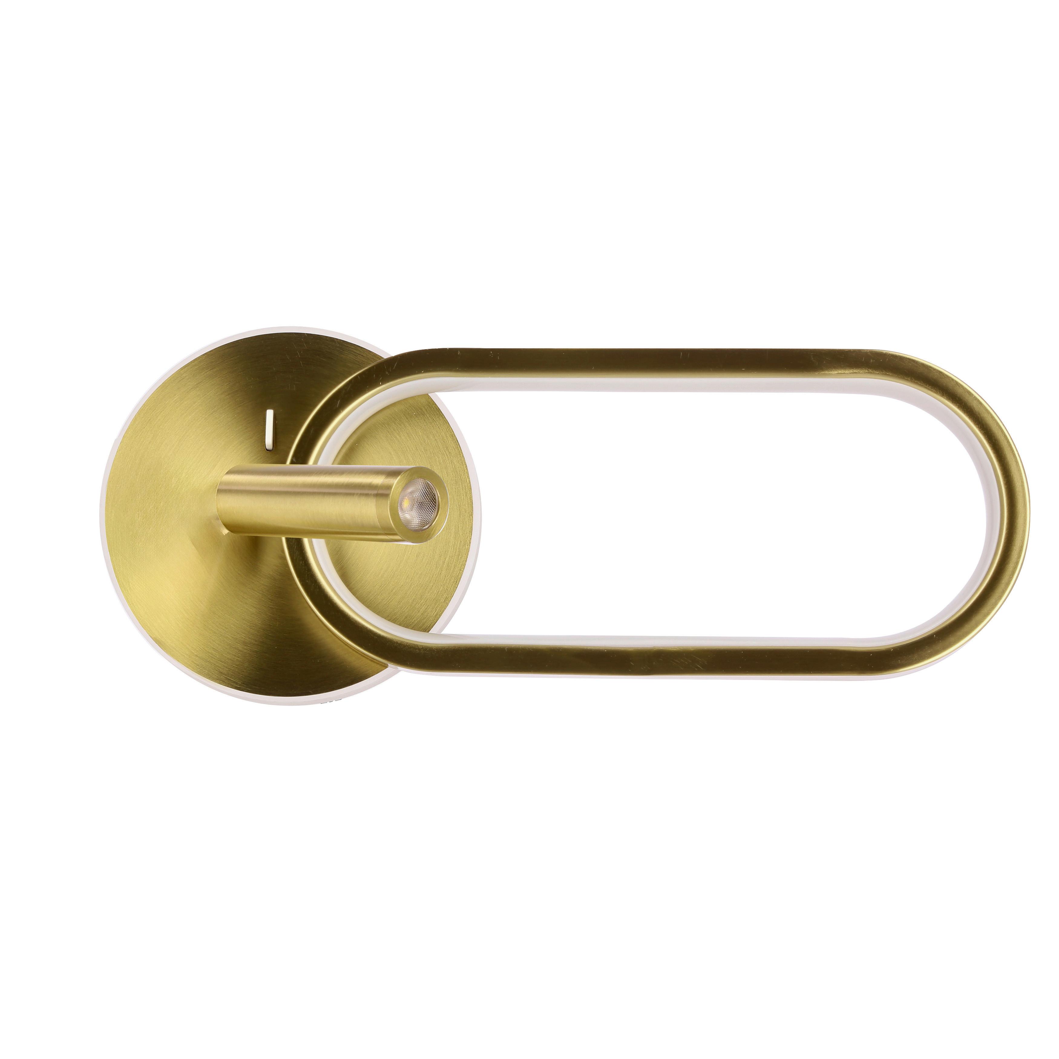 Led-wandleuchte 22-35684 Monet - Goldfarben/Weiß, KONVENTIONELL, Kunststoff/Metall (35/6.5/15cm)