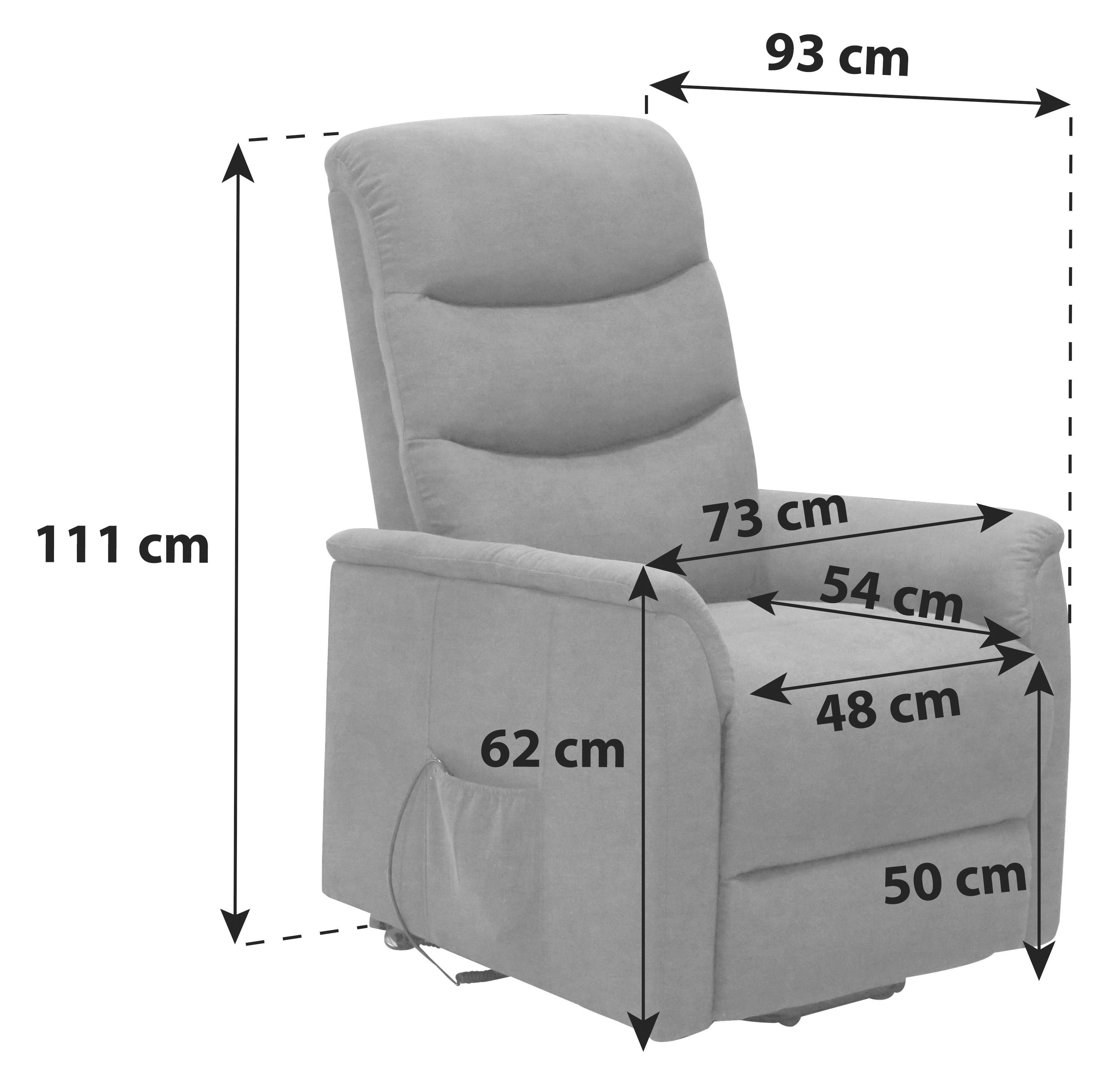 Tv-fotel Aston - Sötétszürke, modern, Fém/Textil (72,5/110,5/92,5cm) - Ondega