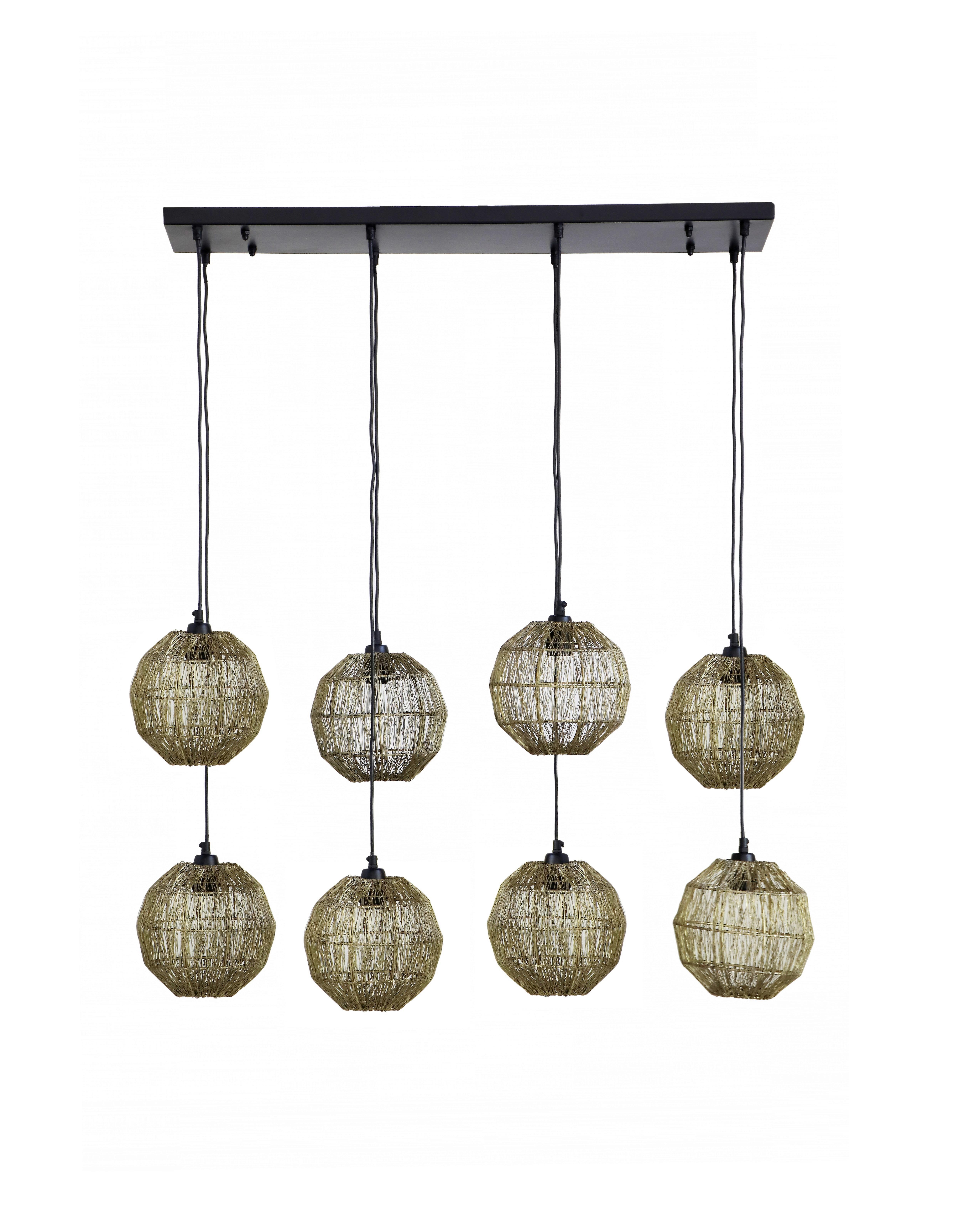 Hängeleuchte 14995-8h - Messingfarben, KONVENTIONELL, Metall (94/24/140cm) - Globo