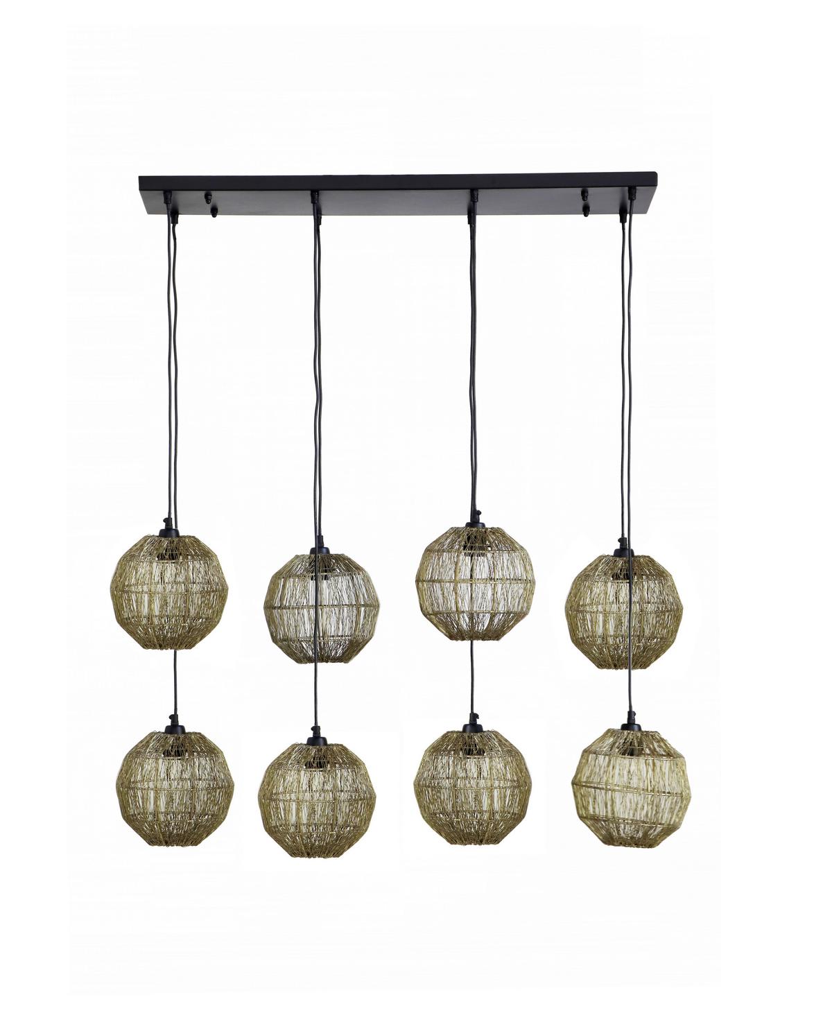 Hängeleuchte 14995-8h - Messingfarben, KONVENTIONELL, Metall (94/24/140cm) - Globo