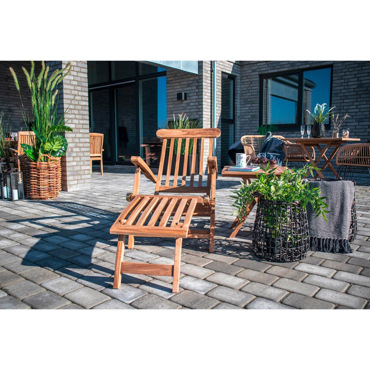 Gartenliege Arrecife Braun B: 60 Cm - Braun, MODERN, Holz (60/95/150cm) - MID.YOU