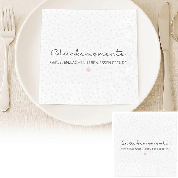 Serviette Glücksmomente - Basics, Papier (33/2/33cm)