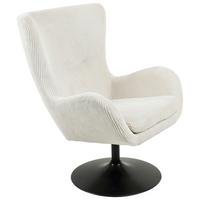 Otočné křeslo SHIBA, krémový manšestr - černá/krémová, Moderní, kov/textil (76/99/87cm) - Mömax