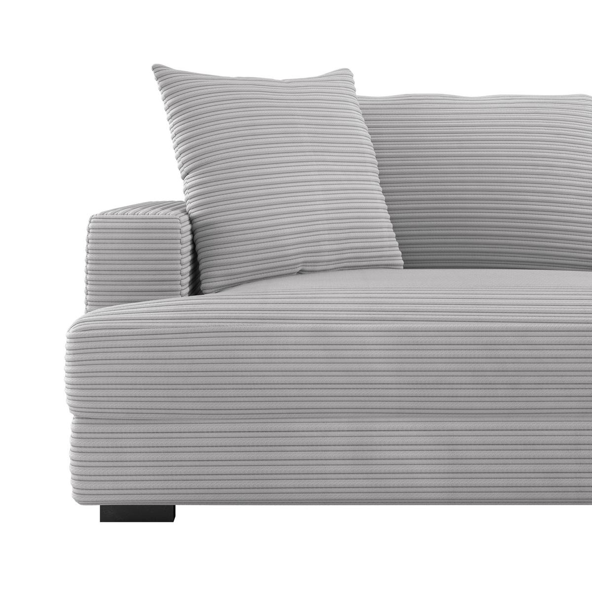 Big Sofa Pelle Mit Kissen B: 261 Cm Hellgrau - Wengefarben/Hellgrau, Trend, Textil (261/124cm) - Luca Bessoni