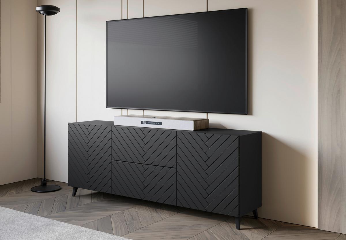 NÍZKÁ KOMODA PHUKET 181 - černá, Trend, kompozitní dřevo/plast (180/69,4/39cm) - Livetastic