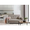 Schlafsofa Laine Hellbraun, B: 155 cm - Hellbraun/Silberfarben, Design, Textil (155/105/75cm) - MID.YOU