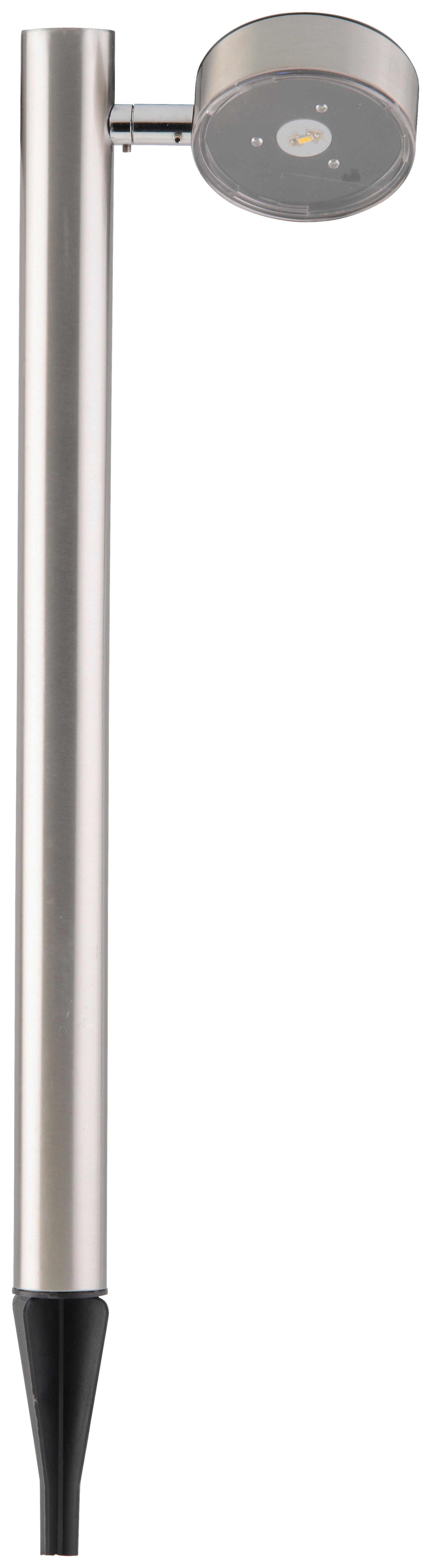 Solarleuchte Edelstahlfarbe Spot 1xLED H: 65 cm - Edelstahlfarben, MODERN, Metall (16/65/8,9cm) - Grundig