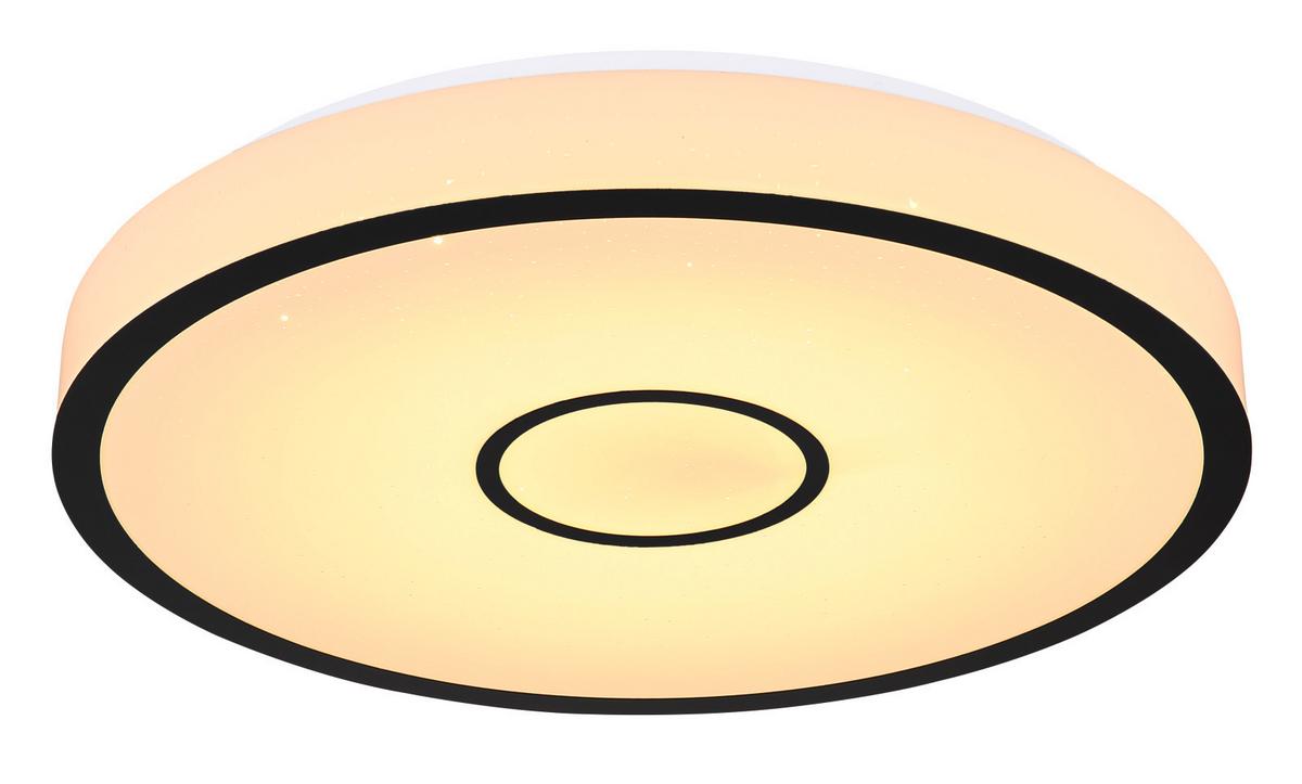 LED-Deckenleuchte 48027-40sh - Opal/Schwarz, Basics, Kunststoff/Metall (50/6,5cm) - Globo