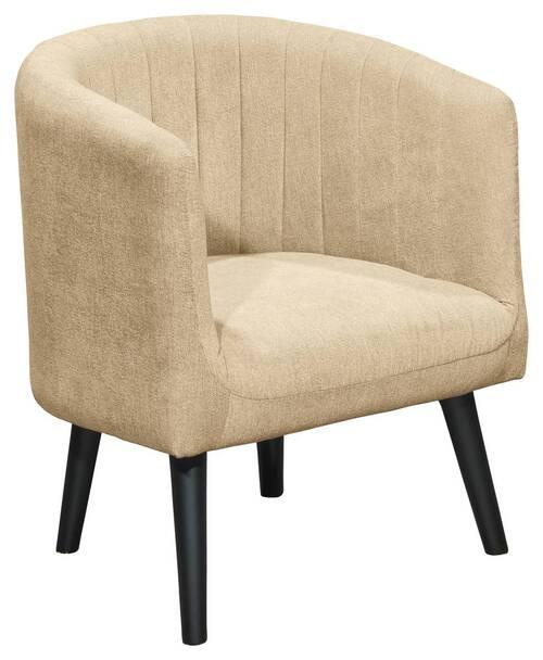 Polstersessel mit Armlehnen Paul Velours Sandfarben - Sandfarben/Schwarz, Basics, Textil (61/82/58cm) - Livetastic