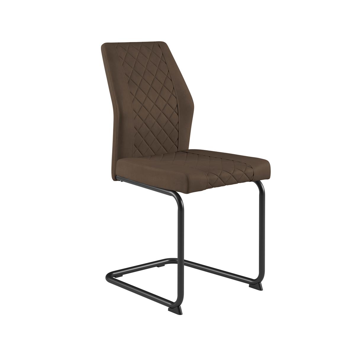 Szék Nina Giga-S - barna/fekete, Modern, textil/fém (49/91/66cm)