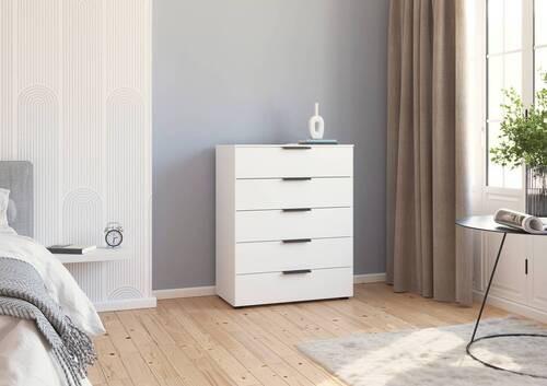 Kommode 80 cm Flipp Weiß/Graphitfarben - Schwarz/Graphitfarben, MODERN, Holzwerkstoff (80/100/42cm) - Rauch Möbel