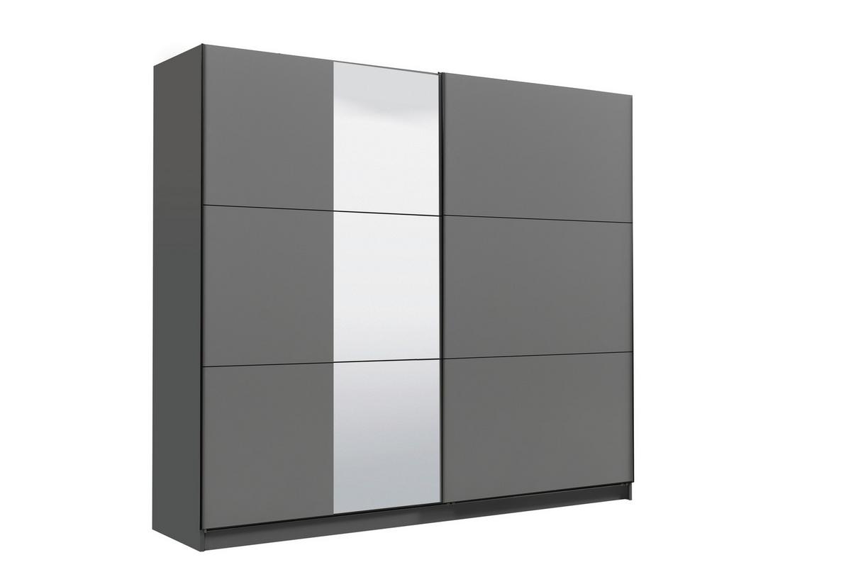 Tolóajtós Szekrény Sierra 236/210 Cm - antracit/fehér, Basics, faalapú anyag (236,5/210/62,5cm)