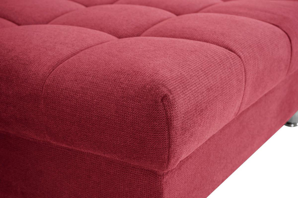 Rohová sedačka ERICE, pravá, červená - chrómová/červená, Design, textil/plast (312/198cm)