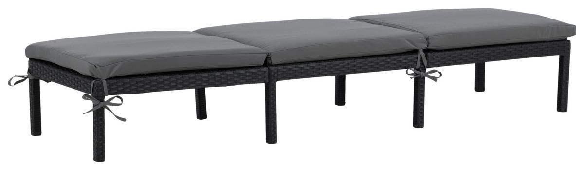 Sonnenliege Bilbao Kunststoffgeflecht - Schwarz, KONVENTIONELL, Kunststoff (59/84/198cm) - Gardenson
