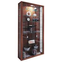 Vitrine Vitrosa Nussbaumfabren Dekor B: 59 cm - Nussbaumfarben/Schwarz, Design, Glas/Holzwerkstoff (59/114/18cm) - MID.YOU