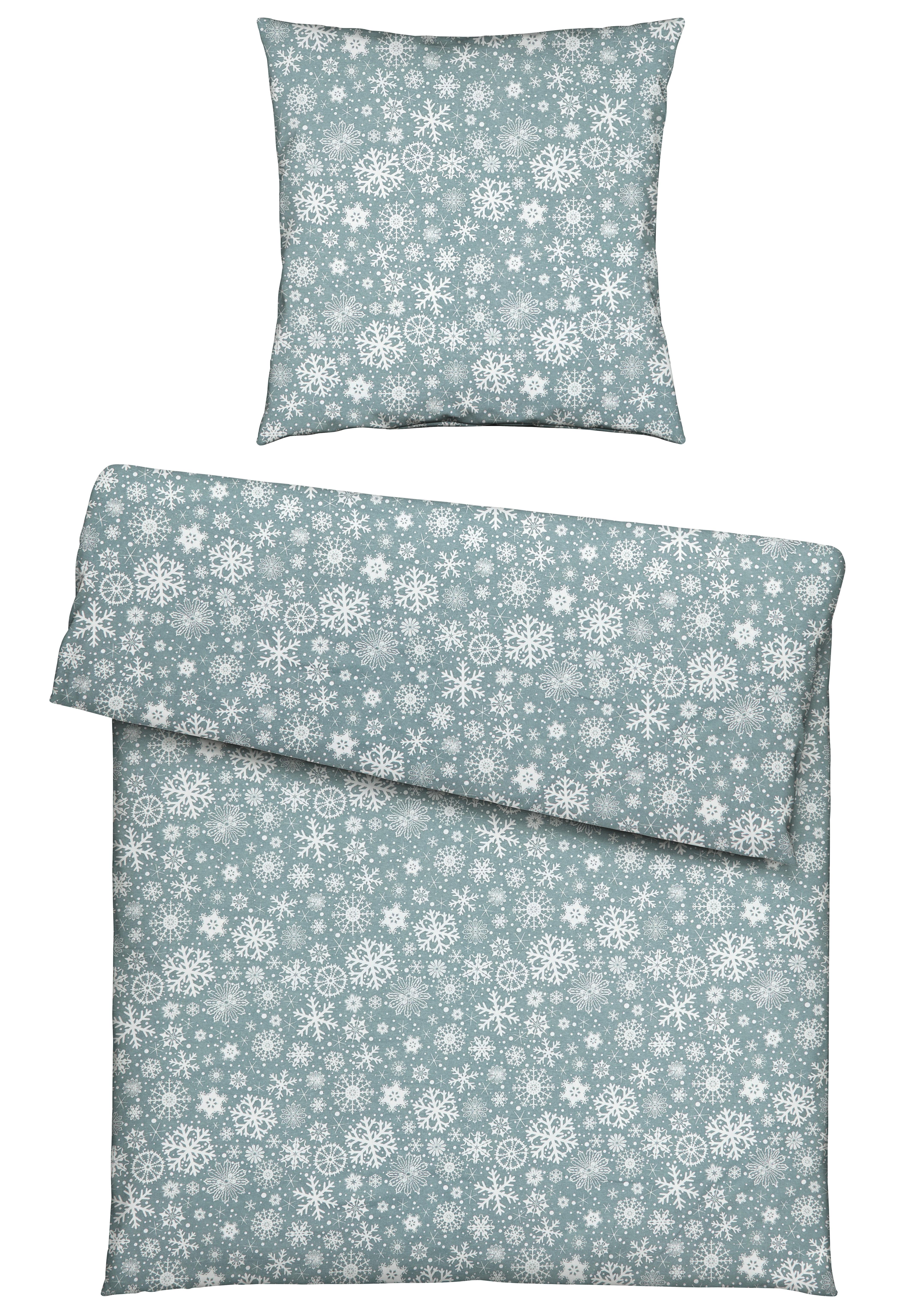 POSTEĽNÁ BIELIZEŇ ICE CRYSTAL - biela/mätovozelená, textil (140/200cm) - Mömax