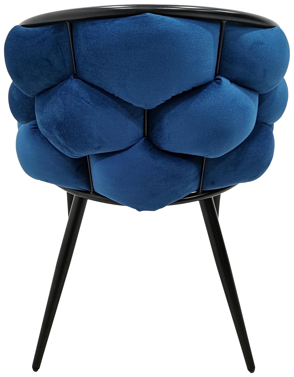 Sada stoličiek 2ks/sada - čierna/modrá, Modern, kov/textil (65/79/61cm) - MID.YOU