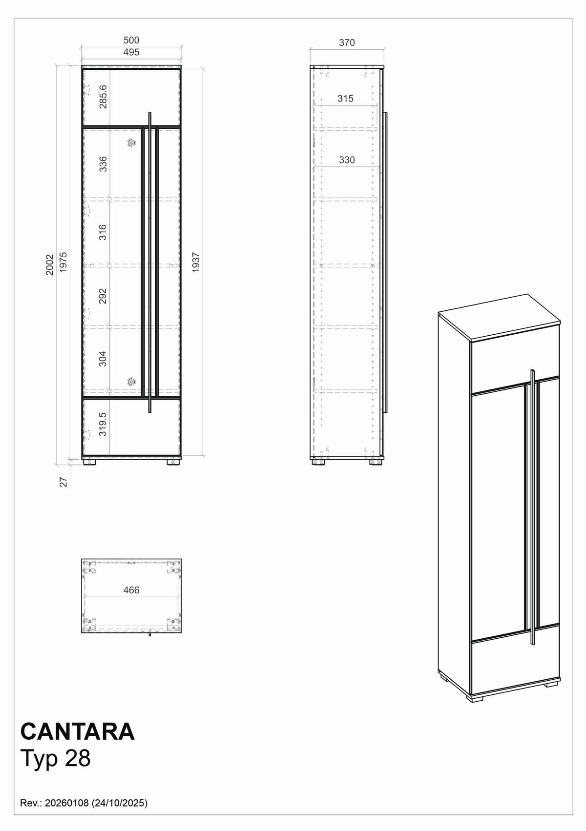 Mehrzweckschrank Eichefarben B: 50cm - Eichefarben/Schwarz, MODERN, Holzwerkstoff (50/201/39cm) - MID.YOU