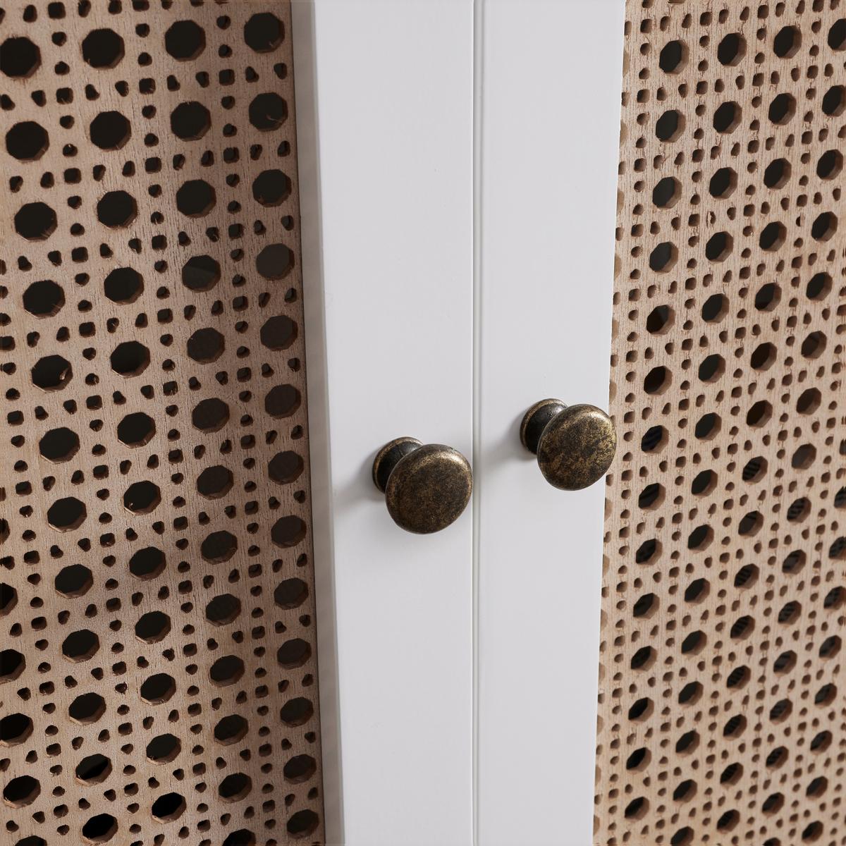 Skrinka pod umývadlo LISA biela - biela/bronzová, Modern, kov/kompozitné drevo (60/59/30cm) - Bessagi Home