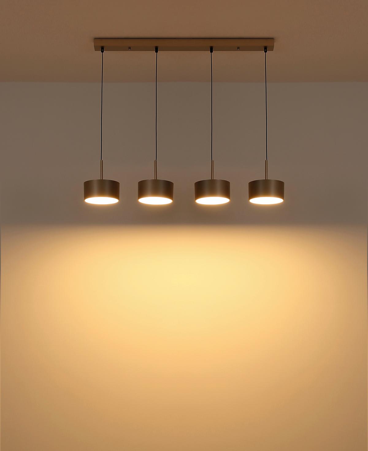 Led-hängeleuchte 3000k, 40w, 5100lm - Champagner/Transparent, Design, Kunststoff/Metall (86/15/150cm) - Globo