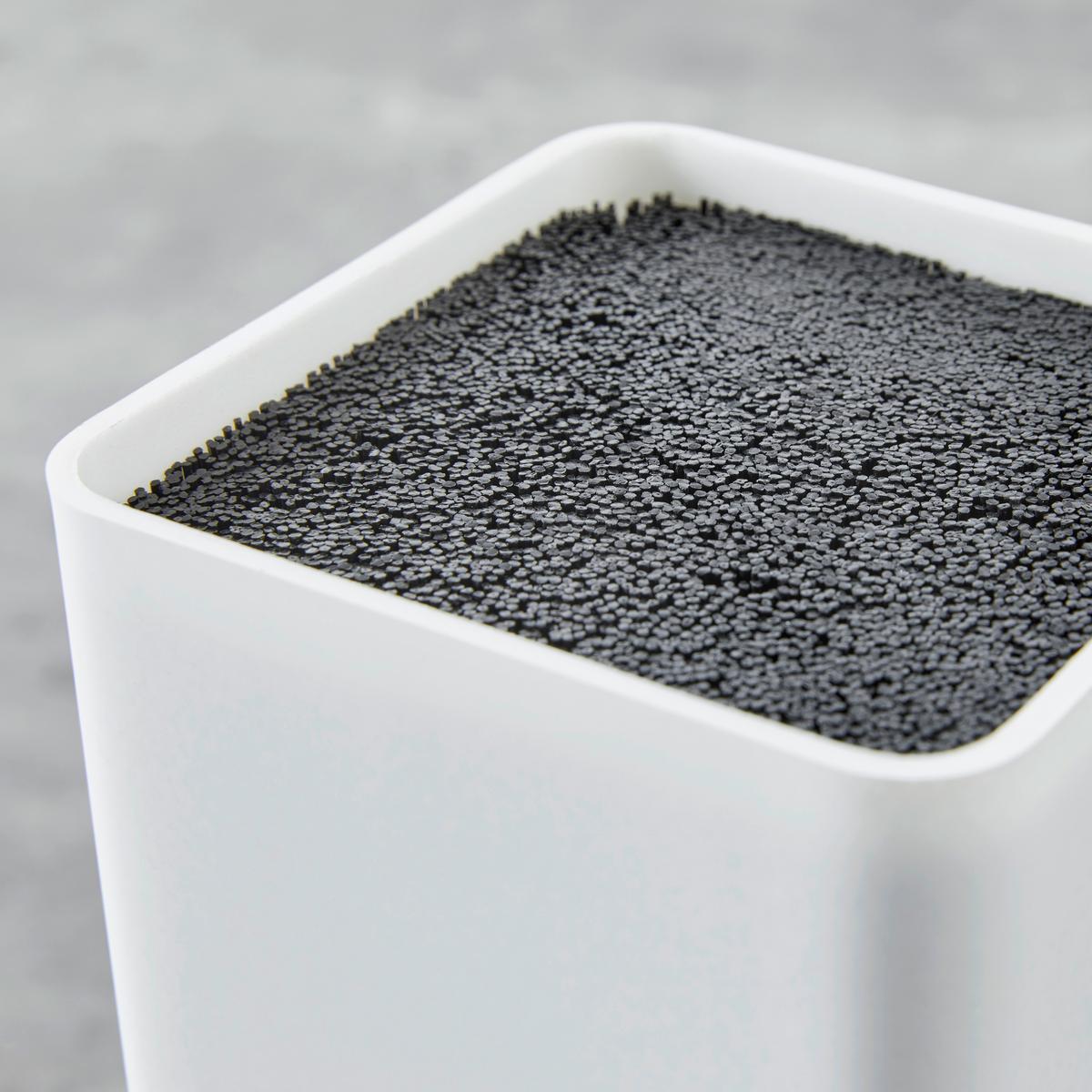 Messerblock Weiß Square 22,8x10,7x10,7 cm, Kunststoff - Weiß, MODERN, Kunststoff (22,8/10,7/10,7cm) - Echtwerk