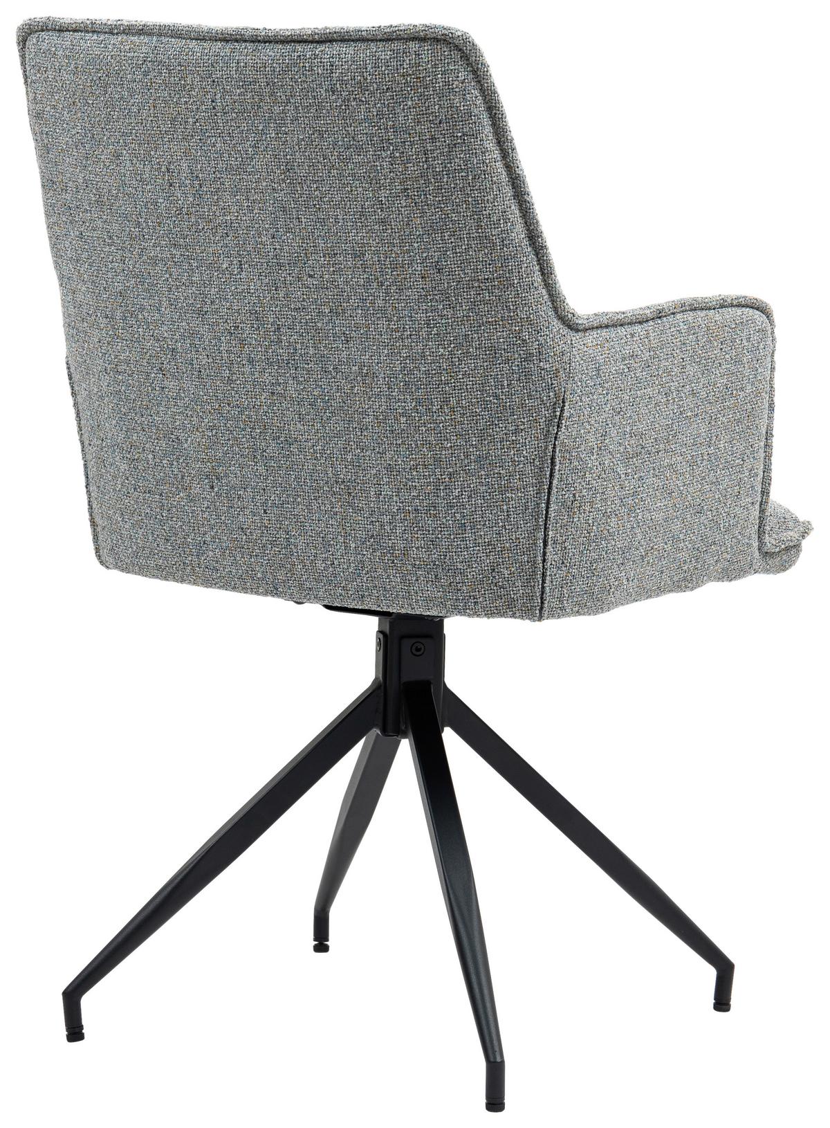 Armlehnstuhl Lilith Grau Sitzfl. 180° drehbar, B: 59cm - Schwarz/Grau, KONVENTIONELL, Textil/Metall (59/89,5/63cm) - MID.YOU