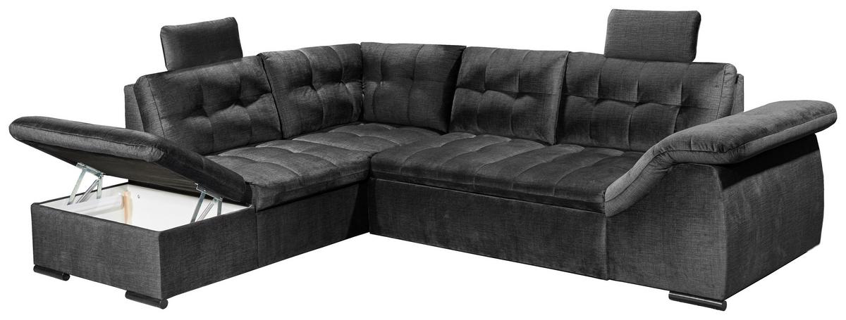 Ecksofa Estrella Schwarz S: 217x283 Cm - Schwarz, KONVENTIONELL, Textil (217/283cm) - MID.YOU