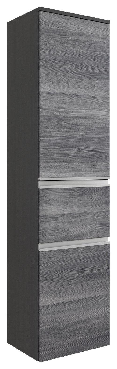 Midischrank Mit Soft-Close Arezzo 40cm, Eiche Dekor - Silberfarben/Silbereichenfarben, Basics, Holzwerkstoff (40/154/35cm) - Held